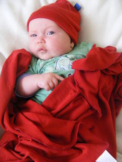 Jacob in the Flame Merino Wrap and Beanie