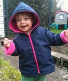 Lined Waterproof Jacket Curved Hem Full Zip From 6/9 months to 8 years